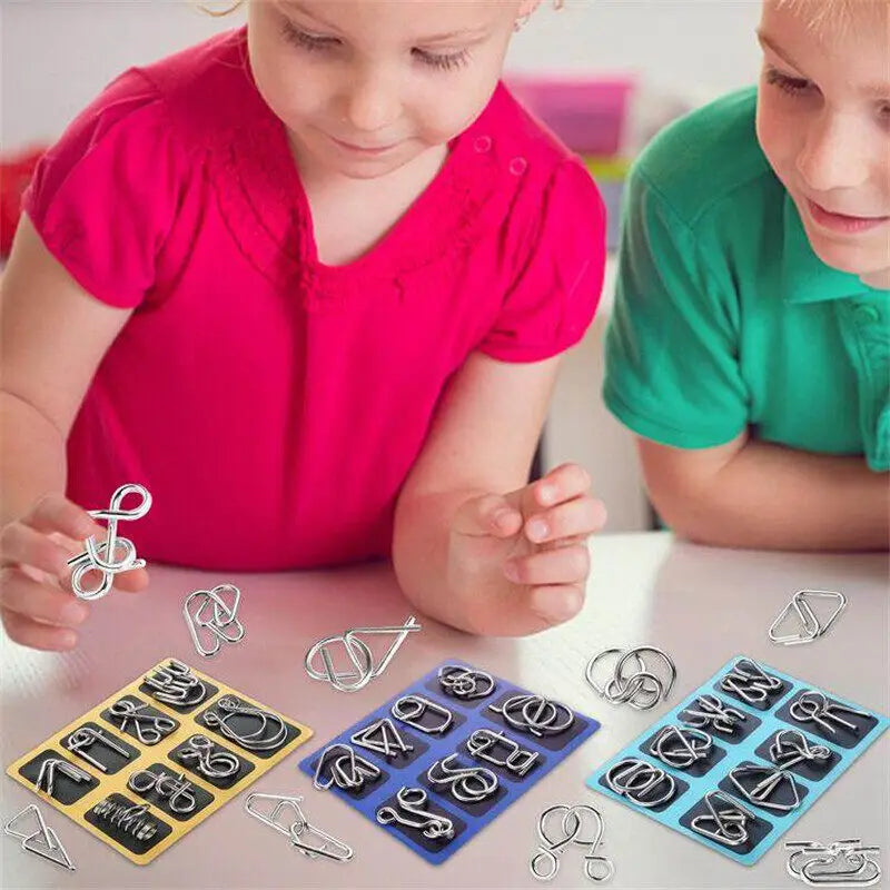 Puzzle Metalic Montessori - Joc de indemanare (8 piese)