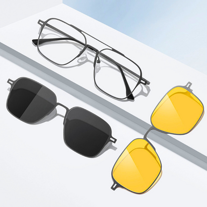 Ochelari magnetici cu 2 lentile detasabile