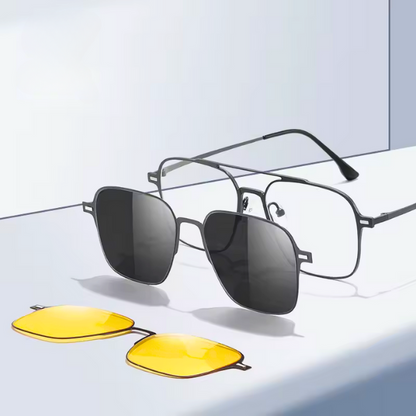 Ochelari magnetici cu 2 lentile detasabile