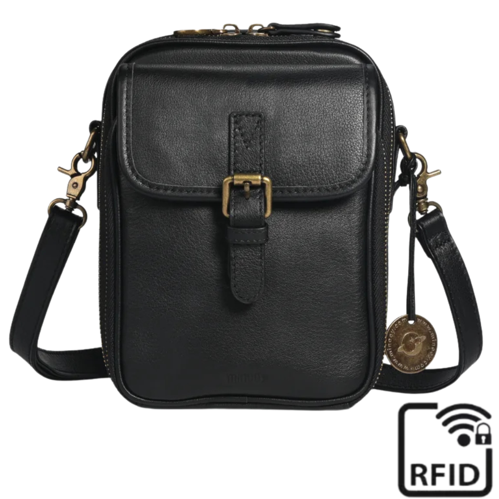 Geanta Crossbody cu RFID - protectie pentru carduri si date personale