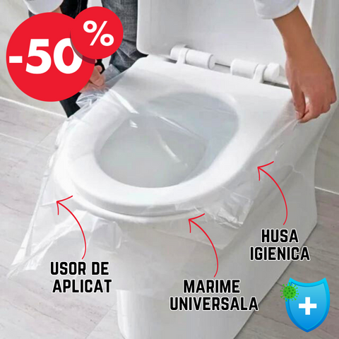 Husa biodegradabila de unica folosinta pentru toaleta (50 buc)