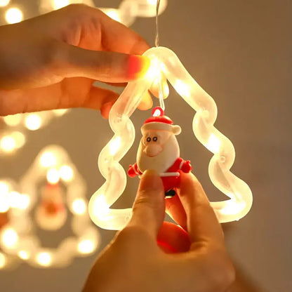 Instalatie de Craciun tip Plasa LED cu Braduti si Figurine