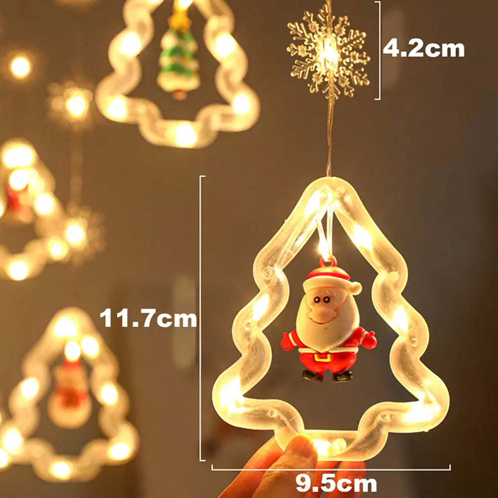 Instalatie de Craciun tip Plasa LED cu Braduti si Figurine