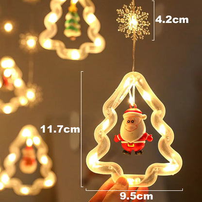Instalatie de Craciun tip Plasa LED cu Braduti si Figurine