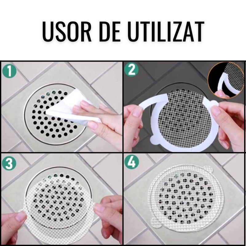 Set 30 filtre universale pentru scurgere - cu adeziv
