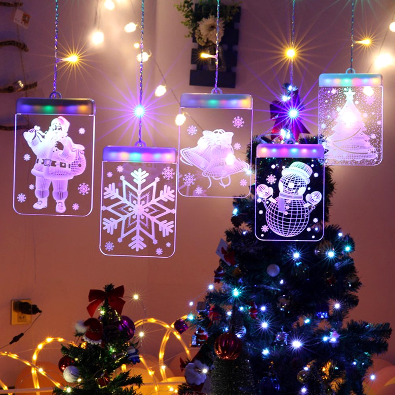 Instalatie de Craciun tip Perdea cu figurine LED color
